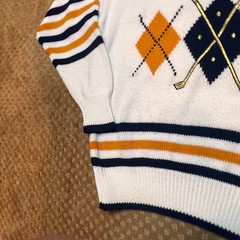 VTG Quantum 80s Golf Argyle Sweater Preppy Country Club SZ M Old Money Classic