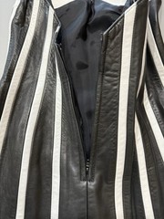 Vintage 1994 Michael Hoban Striped Leather Dress