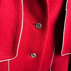 Vintage BOOS Austrian Style Red Wool Capelet Coat Cape Heritage Dark Academia