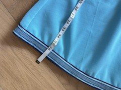 Mod Vintage 1960’s Sky Blue Polyester Knit Dress Size 13 / 14