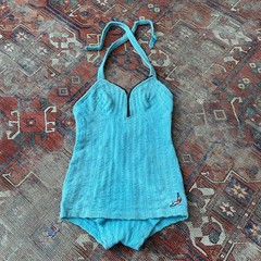 Vintage 1930s Jantzen Wool Swimsuit Bathing Suit Deco Mint Green w/Box Portland