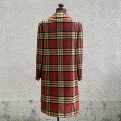 Vintage 1950s Pendleton 100% Virgin Wool Red Plaid Multi Color Town Coat S/M