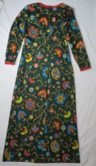 Vintage 1970s Maxi Dress Gero Paris Creation Originale Floral Polyester