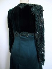 Vintage San Carlin Saks Fifth Avenue Beaded Velvet Satin Evening Formal Gown 6