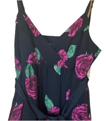 43 NWT Vintage 1990s Betsey Johnson Black Floral Rose Silk Dress 6 Dead Stock