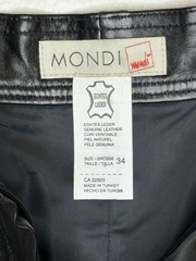 Vintage MONDI Black Leather Pencil Skirt 5 Pocket US 0 2 XS W25