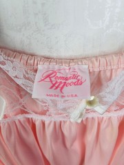 VTG 70’S ROMANTIC MOODS PINK&WHITE LACE TRIM LONG SWEEPING GODDESS NIGHTGOWN*L