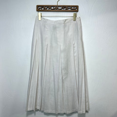 Vintage NWT Worthington Women’s 80s White Pleated Flared A-Line Skirt Sz 16 USA