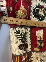 VTG Christmas Sweater Size XLarge Tiara International Beaded Embroidered Grandma