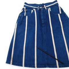 Vtg 70’s Rumble Seats by Wilkins Jean Skirt Women’s 24 In Waist Striped Cotton