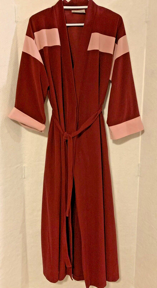 Vanity Fair Robe Polyester/Nylon Red & Pink Size Medium