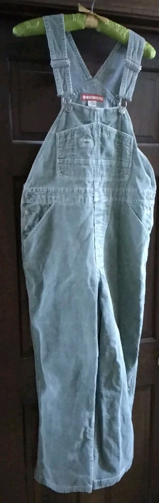 VTG 90s Women’s Unionbay Corduroy 100% Cotton Bib Overalls Carpenter green NICE!