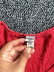 VTG Crime Inc Women Red Y2K Tank Top Size Large RARE Old English Spell Out