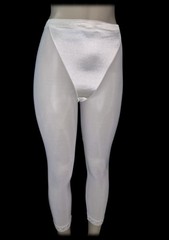 Vintage GOLD Satin GIRDLE Shaper Pants SHEER Nylon TIGHT Long Leg SPANDEX ~ L