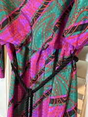 Toni Todd Dress Vintage Union Made Women’s Size 12 Tassel Belt Long Sleeve EUC