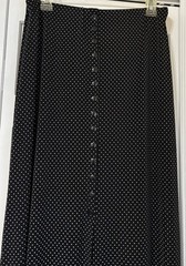 Vintage Dressbarn Maxi Skirt & Shirt Set Women’s Black & White Polka Dot Medium