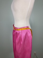 VTG Chad Stevens Pink Metallic Lurex Skirt Suit Set 22W Scalloped Evening Party