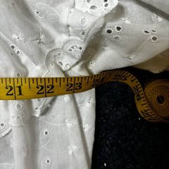 Vintage Ariel Robe Medium White Eyelet Snap Front Ruffle 1/2 Sleeve Lightweight