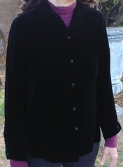 Women’s Black Velvet jacket Chinese-Style knot buttons size petite Xs Hong Kong