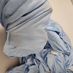 Vintage Flair Union Made Powder Blue Nylon Sleepwear Kimono Robe