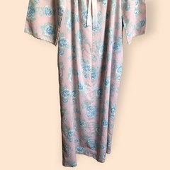 Vintage Apostrophe Sears Union Made Floral Ribbon House Coat Robe Duster M 12-14