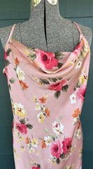 Vintage 90s bebe Slip Dress Pink XL Floral Y2K Satin Made In USA Romantic