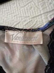 Vintage Vandemere Floral Silky Full Sweep Maxi Nightgown Negligee Gown Sz XSP