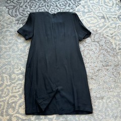Vintage Positive Attitude Pleated Short Sleeve Midi Dress Black 14