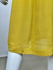Vintage 1930s 1940s Yellow Rayon Dress with Strawberry Novelty Buttons AS IS