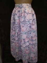 Vintage 1980’s Pink Gray White Green Cotton Skirt by Laura Ashley Medium