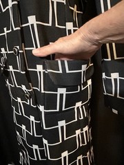Vintage 1960s Leonard Arkin Paris Mod Op Art Geometric Print Shirtdress Sz 14