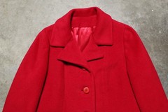 Vintage 60’s USA Union-Made Ruby Red Shagmoor Wool Coat – M / L
