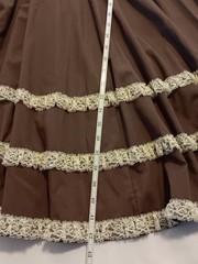 Vtg 60s 70s Partners Please Malco Modes Square Dance Dress Brown Cream 14 USA