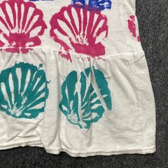 Adonna Leisurewear Seashell Print Nightgown OS Womens White 90s Coastal Ruffle