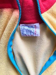 Rare Vintage 70s 80s CLOVIS RUFFIN Boutique Yellow Terry Cloth Robe Caftan M L