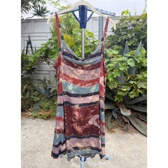 Vintage 90s Fit and Flare Mini Dress Large Tribal Stripes Amina’s Trading Co