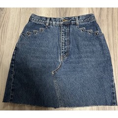Lawman Western Vintage Denim Mini Skirt Grommet High Waist Blue Medium Wash 4