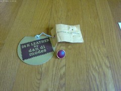 Vintage Dan Di Modes Leather Coat REPLACEMENT BUTTON ONLY One Button Red Gold