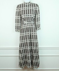 Vintage 60s Hostess Dress Metallic Sparkle Maxi Retro Glam XS S 70s Geometric