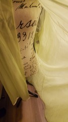 Vintage Gossard Artemis Lime Green Nightgown Button Neck Puff Sleeves Medium 60s