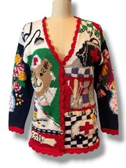 Vintage 1995 Eagle’s Eye Hand Knitted Hospital Nurse Teddy Care Sweater Sz S