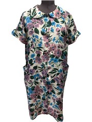 1960s MCM Vintage Ralston Dress Size 14 Pure Silk Floral Mad Men Pockets Mod