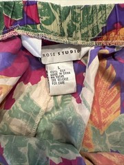 Melrose Studio Vintage Silk Floral Faux Wrap Skirt Women’s Size Large Tropical