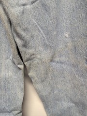 Vtg Lawman Womens Blue Jeans Sz 5. Faded Distressed Missing Button