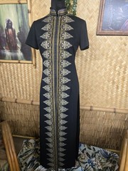 Vintage 1970’s Alfred Shaheen Hawaiian Maxi Aloha Dress w1168