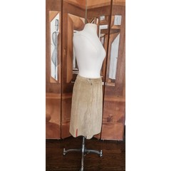 Vintage PRADA Sport Lines Rossa Skirt Beige Tan Corduroy A Line Knee Length