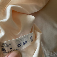 Pantie Style Girdle Shiny Silky Ivory Satin Nylon Spandex Hanes Her Way Sz. M