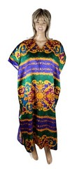 Vintage 1980s Winlar Baroque Short Sleeve Satin Kaftan House Dress One Size