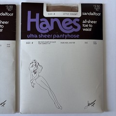 Hanes Ultra Sheer Pantyhose #885 All Sheer-To-Waist Little Color Size B Set of 2