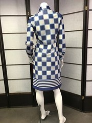 60s Vtg Mod Blue Square Nautical Dress, Rockabilly, Retro, Pin-Up, GoGo, Space